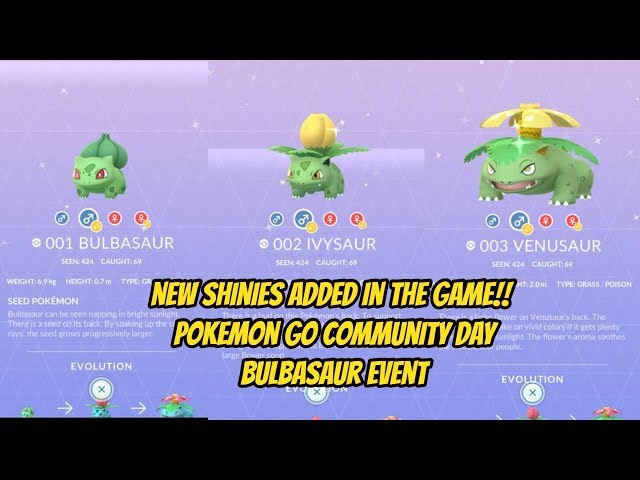 COMMUNITY DAY CLASSIC - *SHINY BULBASAUR* - TIPS - SHINY VENUSAUR