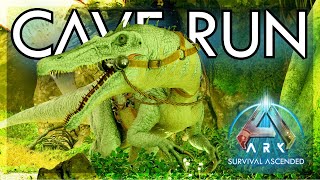 Running The Swamp Cave on a Bary in ARK: Survival Ascended