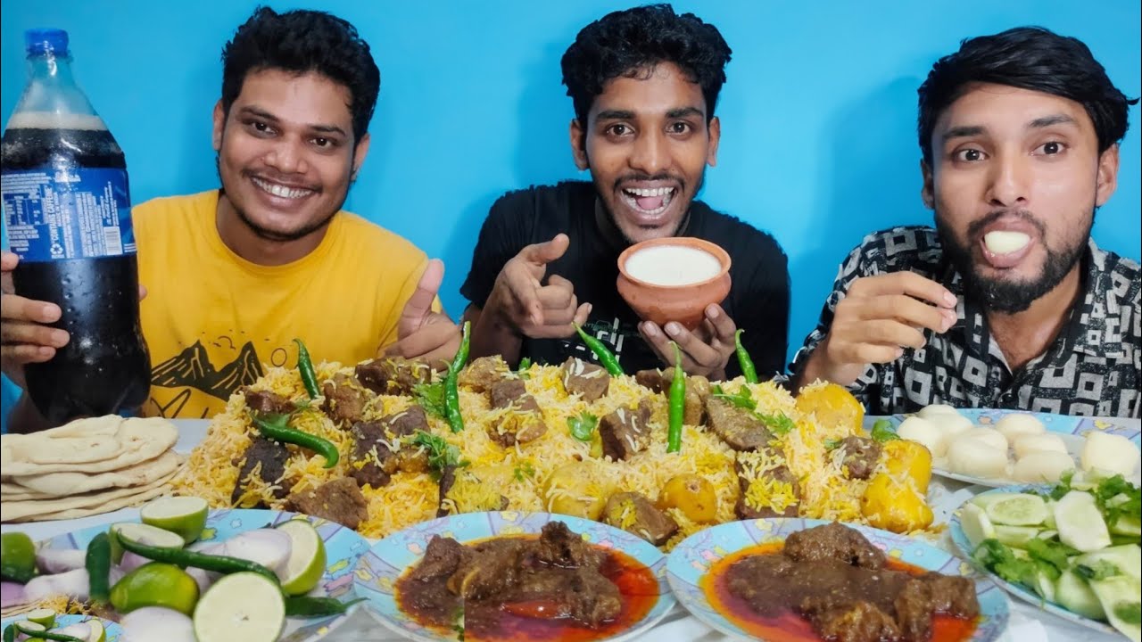 মাটন বিরিয়ানি চ্যালেঞ্জ😜।Mutton bhuna with nad roti। mutton biryani ...