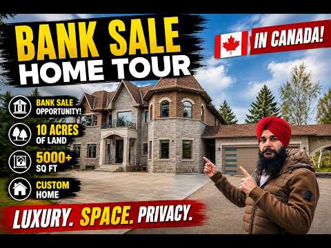 Video thumbnail: Bank Sale Luxury Home Tour in Canada | 10 Acres + Custom Home