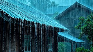 Pure heavy rain sounds on the roof for instant body relaxation and stress relief