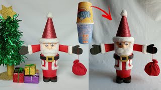 Santa Claus Making With Paper Cup | How to Make Santa Claus