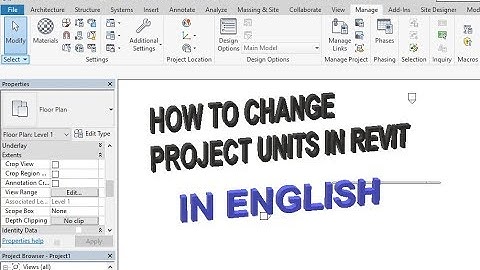 HOW TO CHANGE PROJECT UNITS IN REVIT?  IN ENGLISH