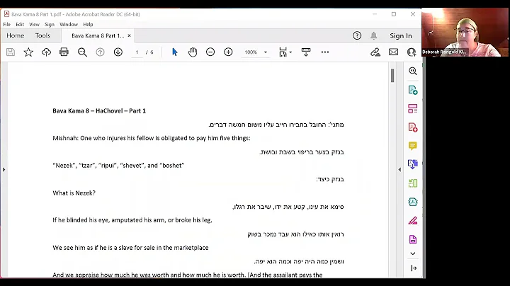 Bava Kama 8 Part 1 with Deborah Klapper