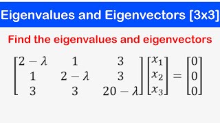 🔷15 - Eigenvalues and Eigenvectors of a 3x3 Matrix