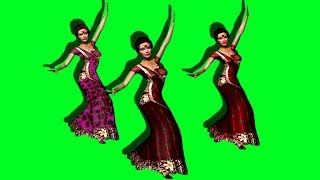 #Хромакей. Танец индианок на зеленом фоне.