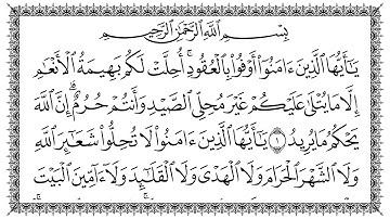 سورة المائدة مكتوبة كاملة | القارئ سعد الغامدي | جودة عالية