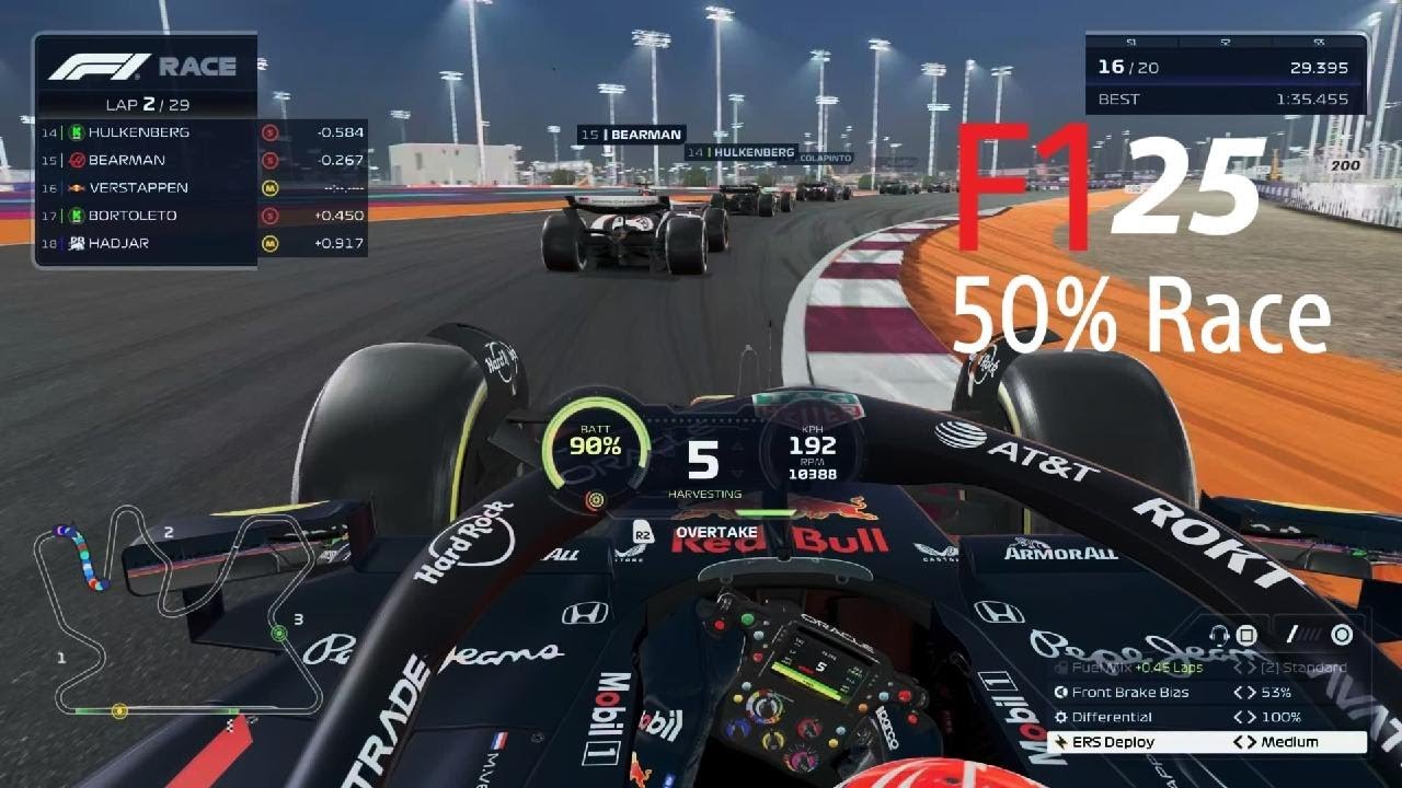 F1 25-4K Realistic Gameplay-Max Verstappen,s RB21-50% Race-2025 Qatar Grand Prix
