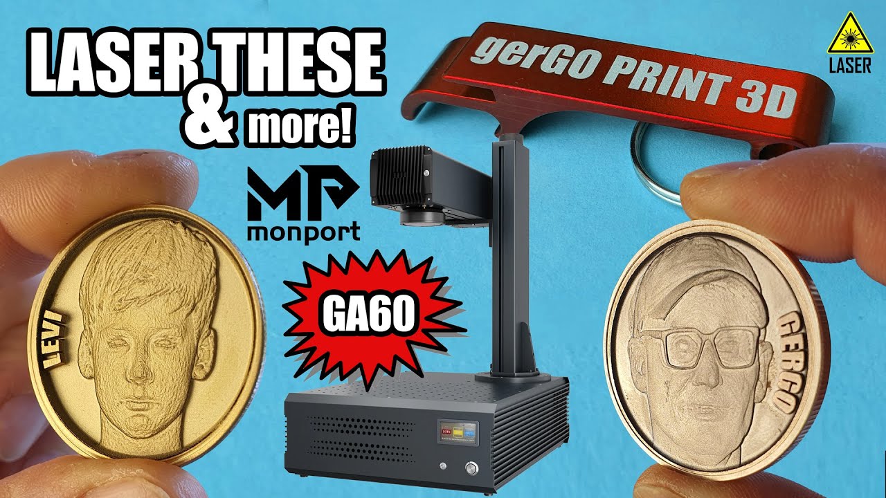 Monport GA60: Let's 3D engrave coins + other metal blanks (Lightburn settings for 60W Fiber Laser)