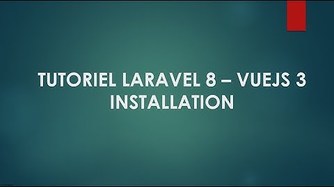 2  Laravel 8 et Vuejs 3   Installation