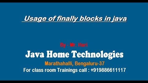 usage of finally block in exception handling