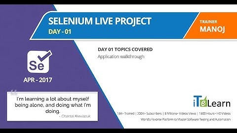 Selenium Live Project Day-01 Session