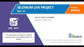Selenium Live Project Day-01 Session