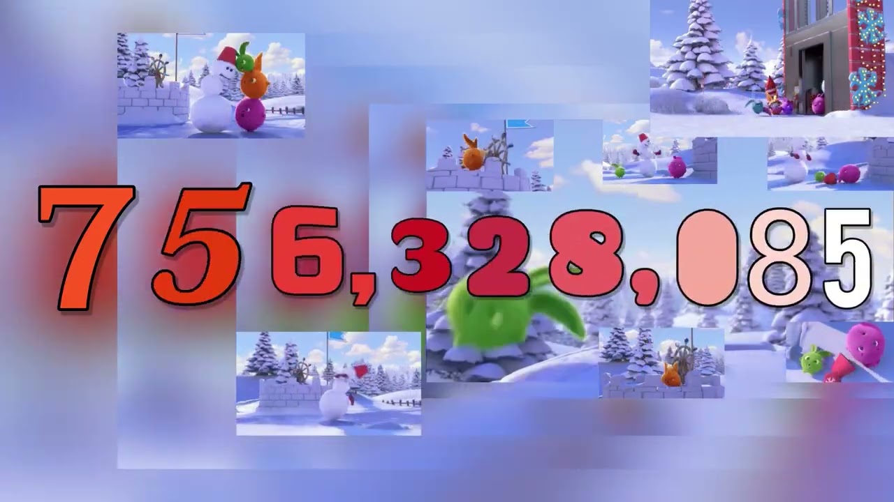 Numbers 0 to 1,000,000,000,000 with cartoons