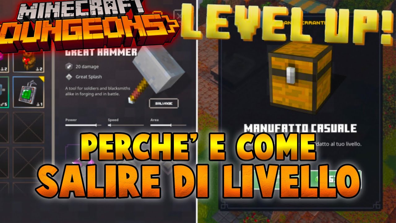 PERCHE' E COME SALIRE DI LIVELLO SU MINECRAFT DUNGEON ITA - YouTube