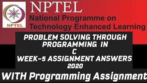Problem solving through Programming In C||WEEK-5 Assignment Answers||#NPTEL||#SKumarEdu||#C||