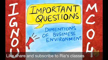 IMPORTANT QUESTIONS | MCOM 2nd Year IGNOU | MCO 4 | chapter 1 | dimensions of business environment