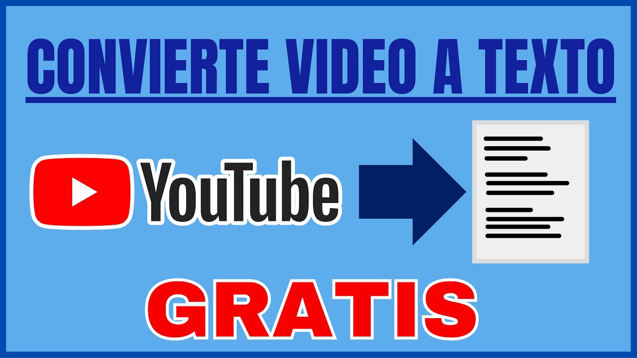 Como TRANSCRIBIR Video de Youtube a Texto GRATIS ONLINE 2024 - YouTube