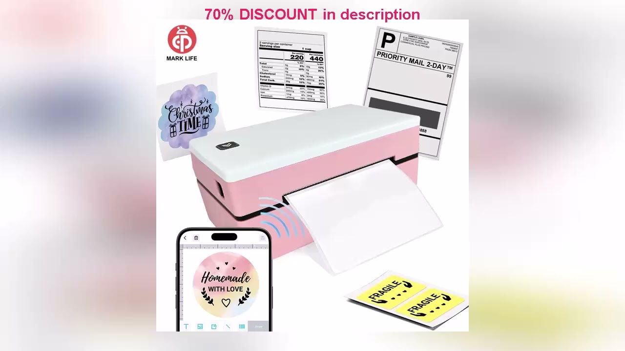 A must-have product! Marklife D200 Bluetooth Thermal Label Printer Small Shipping Label Printer 4X