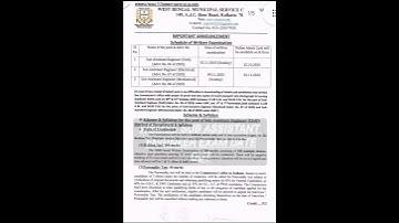 WB MSC SUB Assistant Engineer Exam Date Out 2025