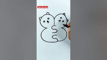 Cute Love Cat Draw #shortsfeed Mik Art