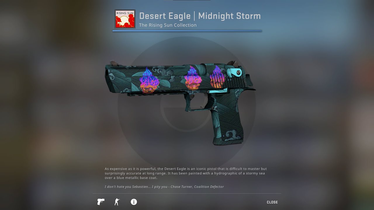 [CS:GO] Desert Eagle  - Midnight Storm (FN) with 3 Liquid Fire (Holo)