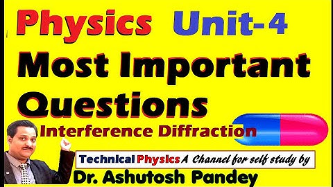 Most Important questions Wave Optics Unit 4 Interference and Diffraction AKTU Best Physics Schools