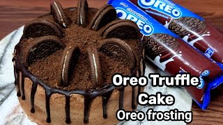 Oreo ChocolateTruffle Cake,With Easy Oreo Cream frosting,Chocolate cake eggless and without oven screenshot 5