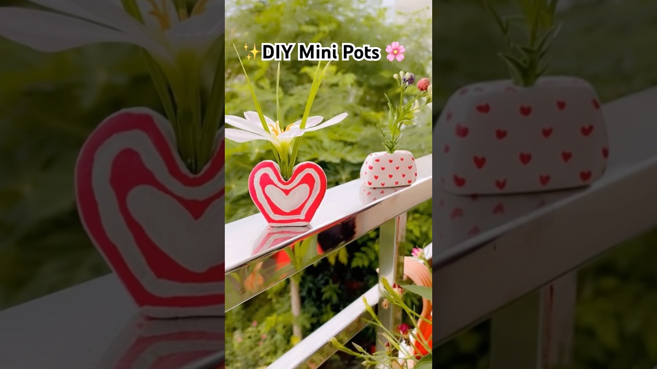 🌸 Heart Vases DIY 💕 