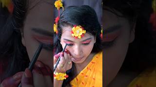 Self bridal haldi makeup tutorial 🧡#shorts #youtubeshorts #selfbridalmakeup #bridalmakeup #bridal