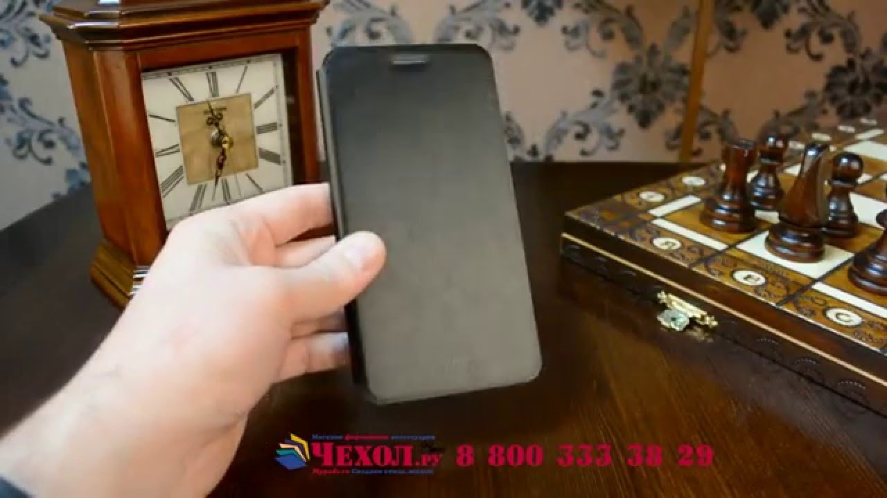 чехол-книжка для Lenovo Zuk Z1 из кожи на  металлической основе черного цвета