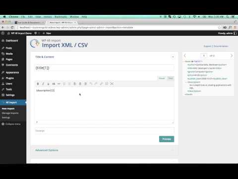 WordPress XML Import Tutorial With WP All Import - Mapping XML Elements to WordPress Fields