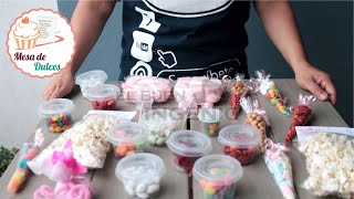 🍭🍬 Ideas para mesa de dulces 🍫🍿  Cómo hacer para presentar tus dulces? DESCUBRELO de forma económica
