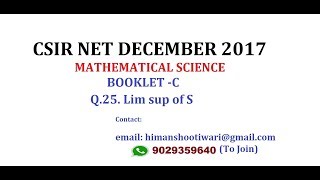 CSIR NET DEC-2017 CODE-C Q.25