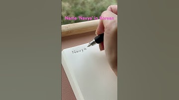 How to write your name in Korean - Navya                   #cute #korean #handwriting #name#pinkdot