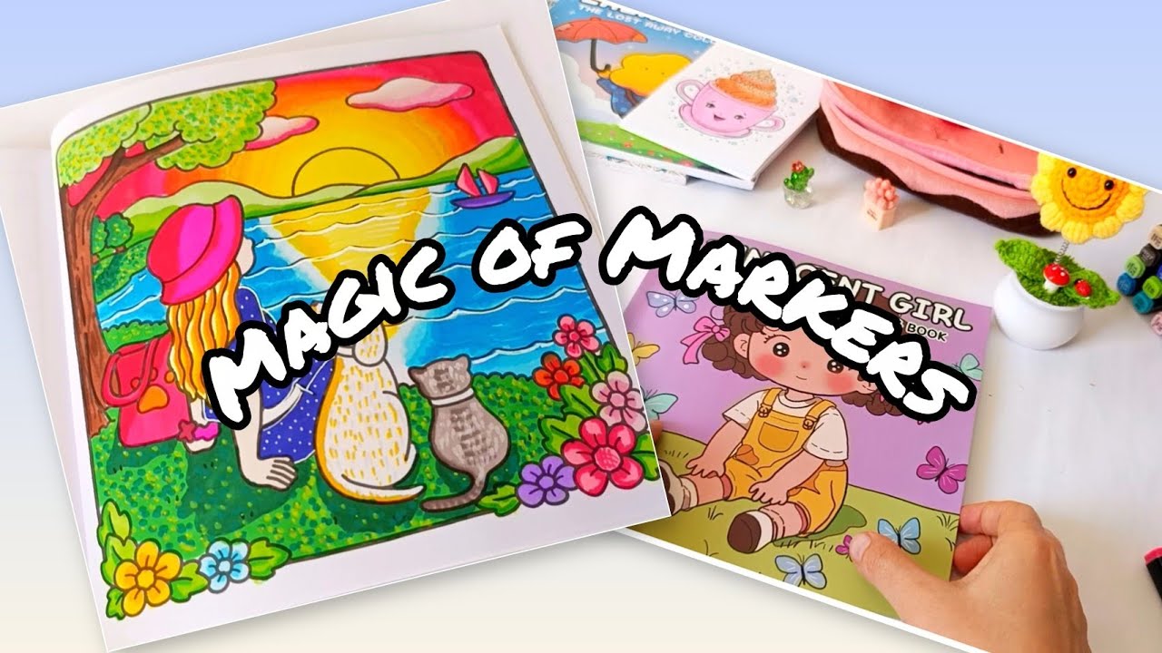 Coloring with Markers | Smooth Blending & Relaxing Process