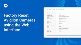 How to Factory Reset Avigilon Cameras using the Web Interface screenshot 3