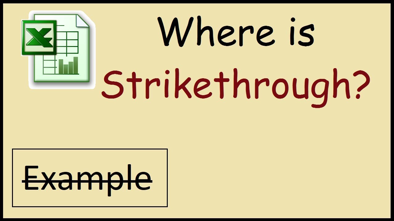 how to strikethrough text excel