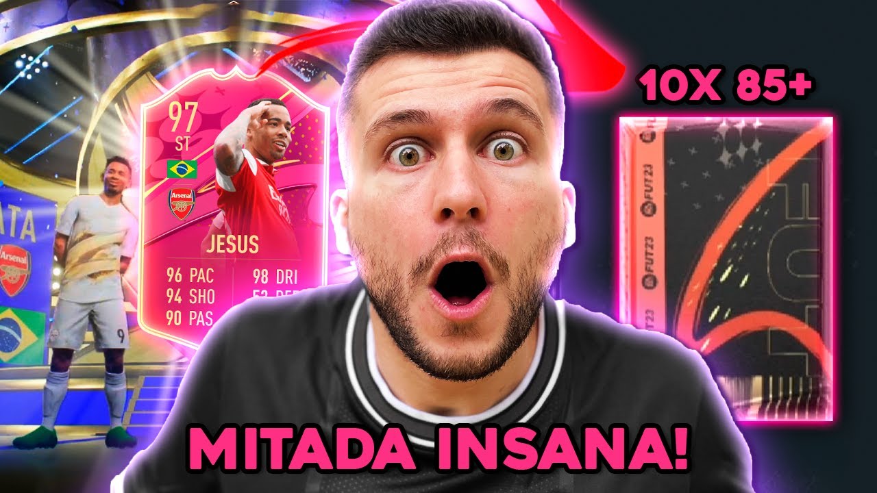 INSANO!! TIREI O GABRIEL JESUS NO PACK 10X 85+!! ELE VALE MAIS DE 1 MILHÃO🤑🤑 FIFA 23 - ULTIMATE TEAM
