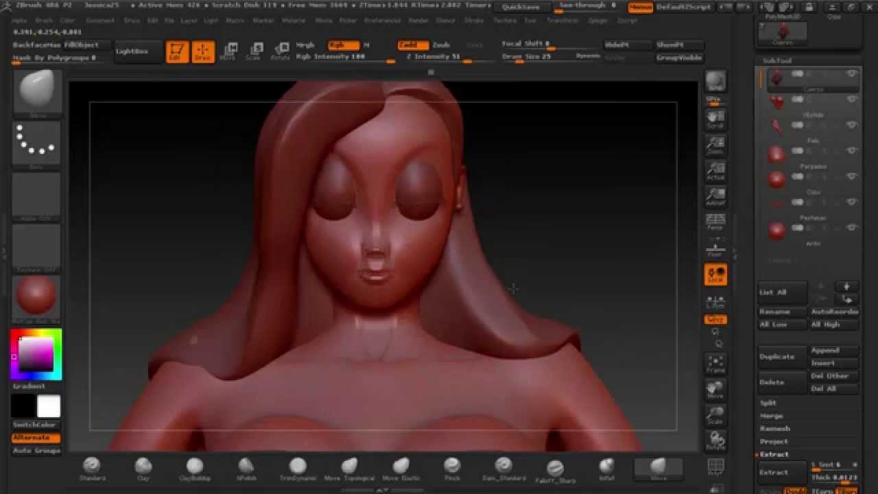 remove material from subtool zbrush
