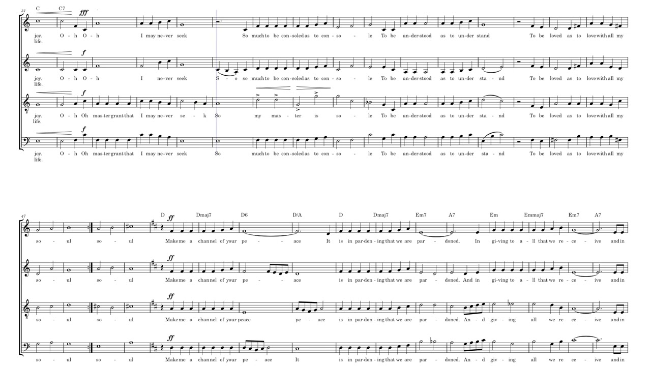 Make Me A Channel Of Your Peace (SATB + Chords)