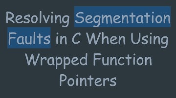 Resolving Segmentation Faults in C When Using Wrapped Function Pointers