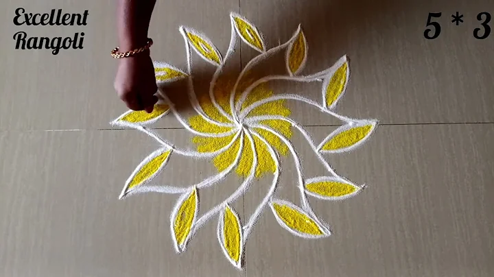 🌺New stylish flower rangoli 🌺5*3 dots easy poo kolam #yt #trending #new #viral @excellentrangoli