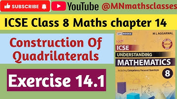 Icse class 8 Maths chapter 14, Construction of Quadrilaterals || Exercise 14.1