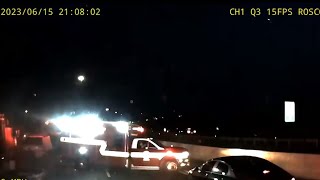 Video shows tractor trailer slam into ambulance at Beltway crash scene