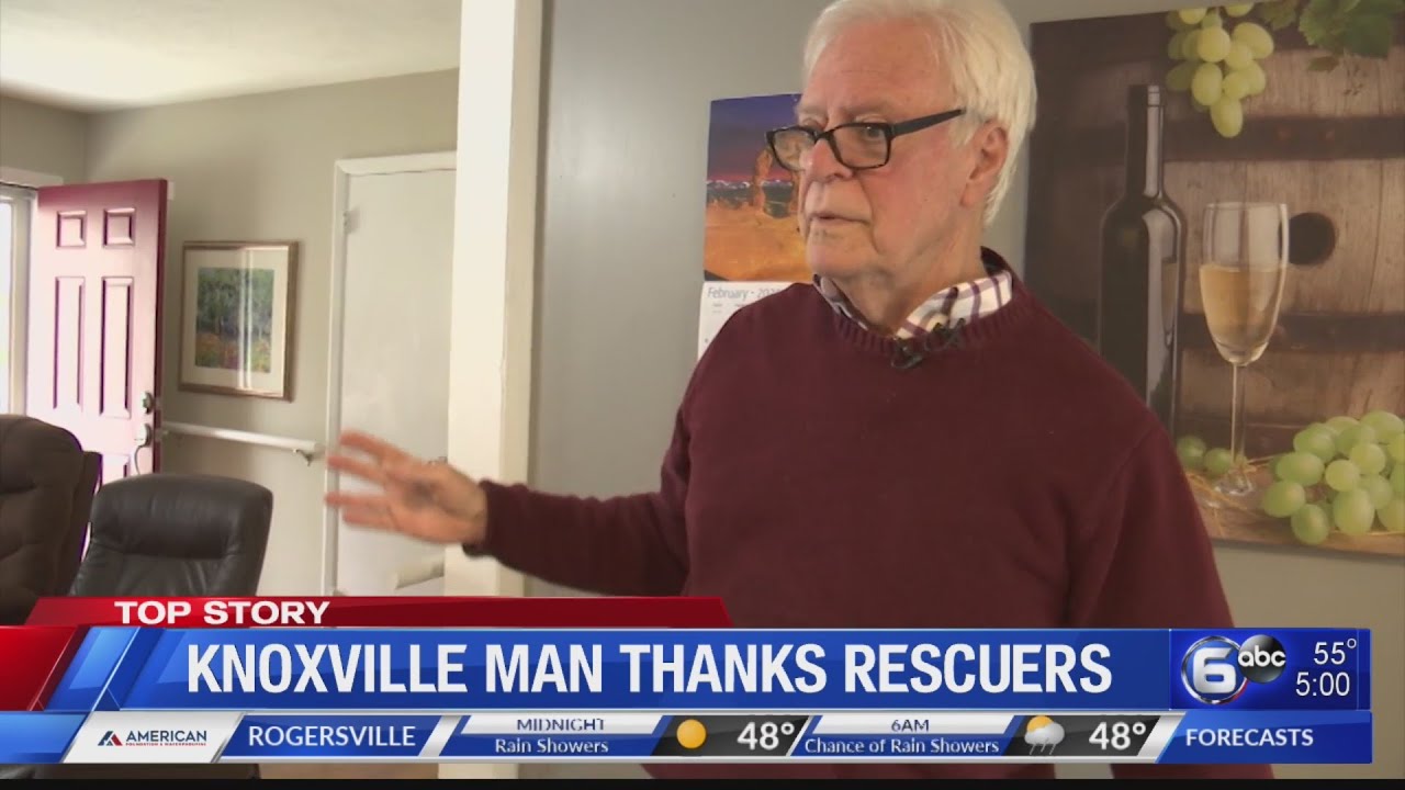 Knoxville man thanks rescuers after being trapped - YouTube