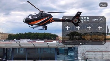 Camera frame rate matches helicopter`s rotor rotation speed (RPM). Eurocopter EC120 (approximately).
