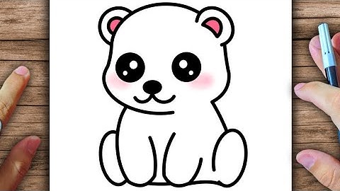 CÓMO DIBUJAR UN OSO POLAR KAWAII