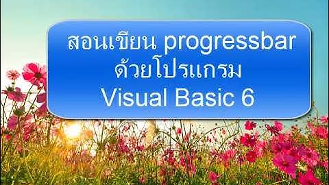 สอนเขียน Progress Bar ด้วยโปรแกรม Visual Basic6