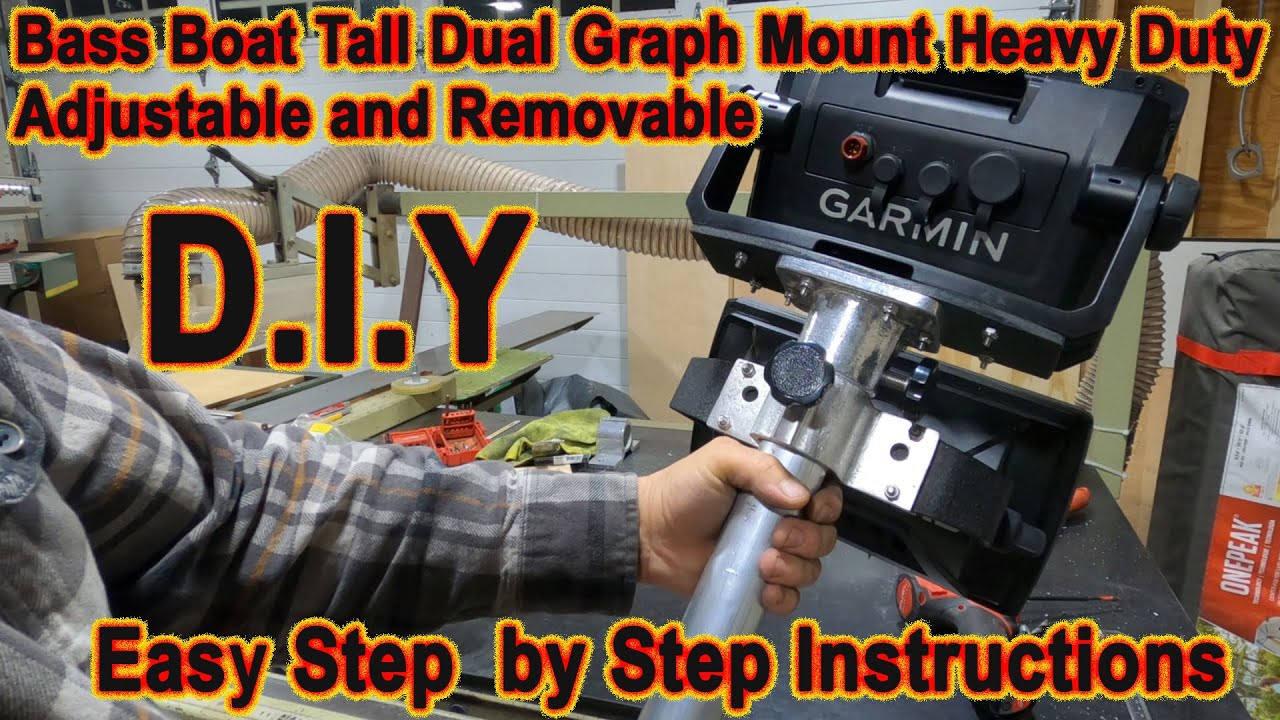 Bass Boat Dual Graph Mount DIY Heavy Duty Adjustable and Removable 